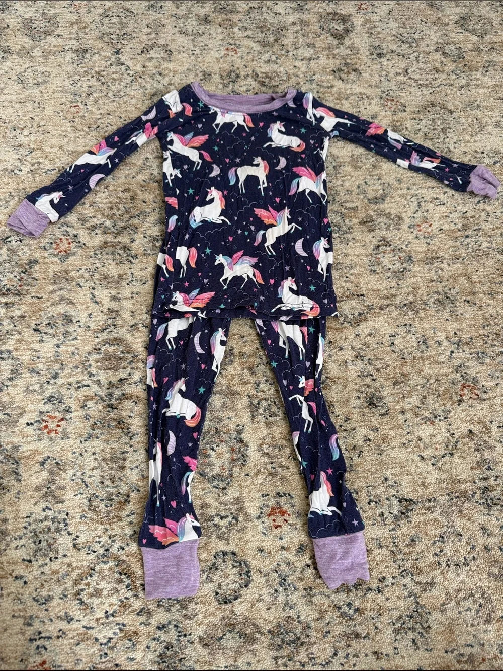 Little Sleepies Purple Unicorns PJ Set- Size 18-24mos.